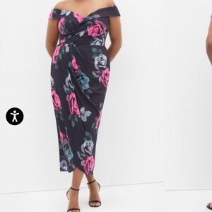 City Chic Floral Off-Shoulder Dress